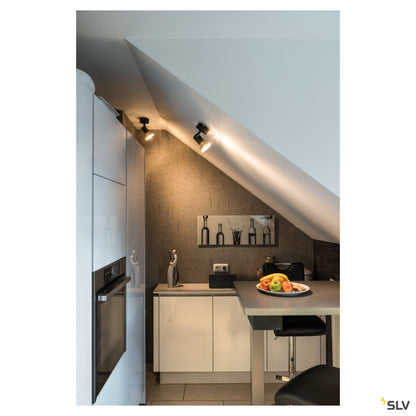 SLV SPOT E27, CW, Indoor Wand- und Deckenaufbauleuchte, schwarz, max. 75W