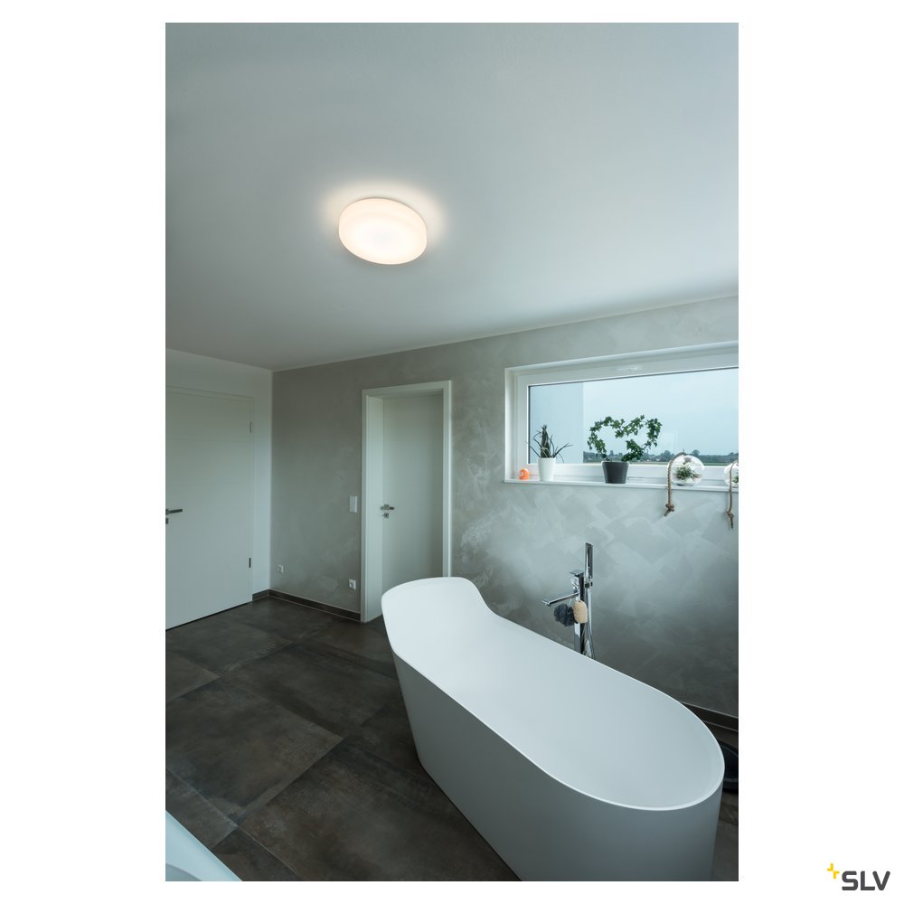 SLV LIPSY 40 Drum CW, LED Outdoor Wand- und Deckenaufbauleuchte, weiß, IP44 3000/4000K