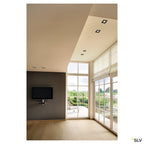 SLV PATTA-I, LED Outdoor Deckeneinbauleuchte, eckig DL IP65 schwarz 1800-3000K