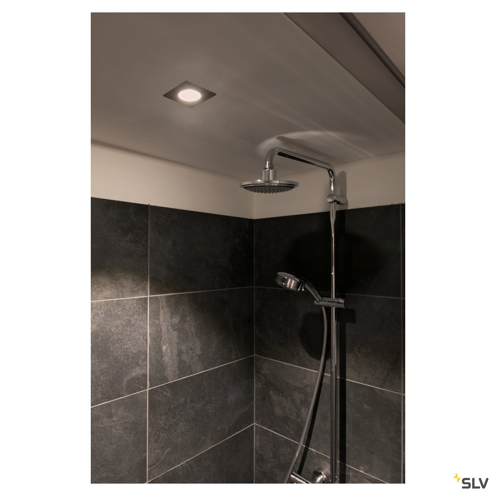 SLV PATTA-I, LED Outdoor Deckeneinbauleuchte, eckig DL IP65 weiß 1800-3000K