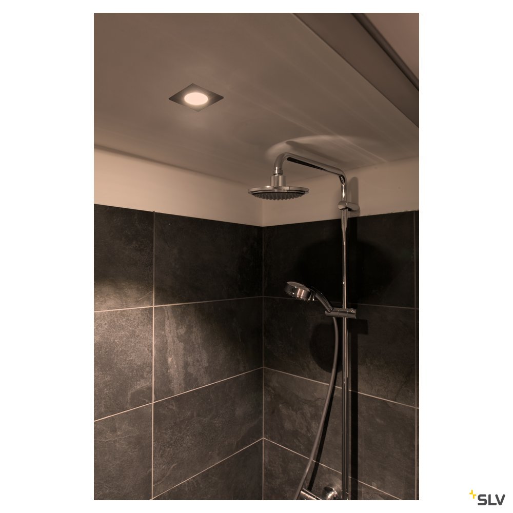 SLV PATTA-I, LED Outdoor Deckeneinbauleuchte, eckig DL IP65 weiß 1800-3000K