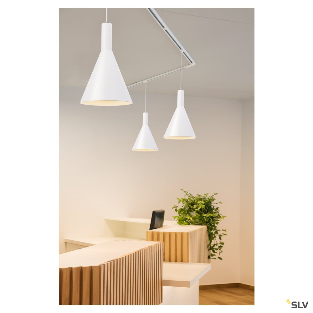 SLV PHELIA PD, Indoor Pendelleuchte, E27, weiß, max. 23W, 28cm