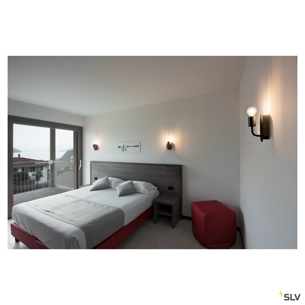 SLV FITU WL, Indoor Wandaufbauleuchte, E27, schwarz, max. 24W