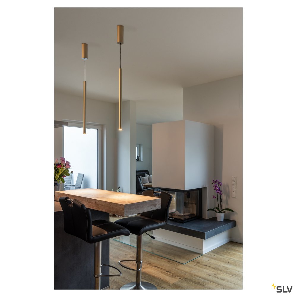 SLV HELIA 30 PD, LED Indoor Pendelleuchte, soft gold, 3000K, Aufbauversion