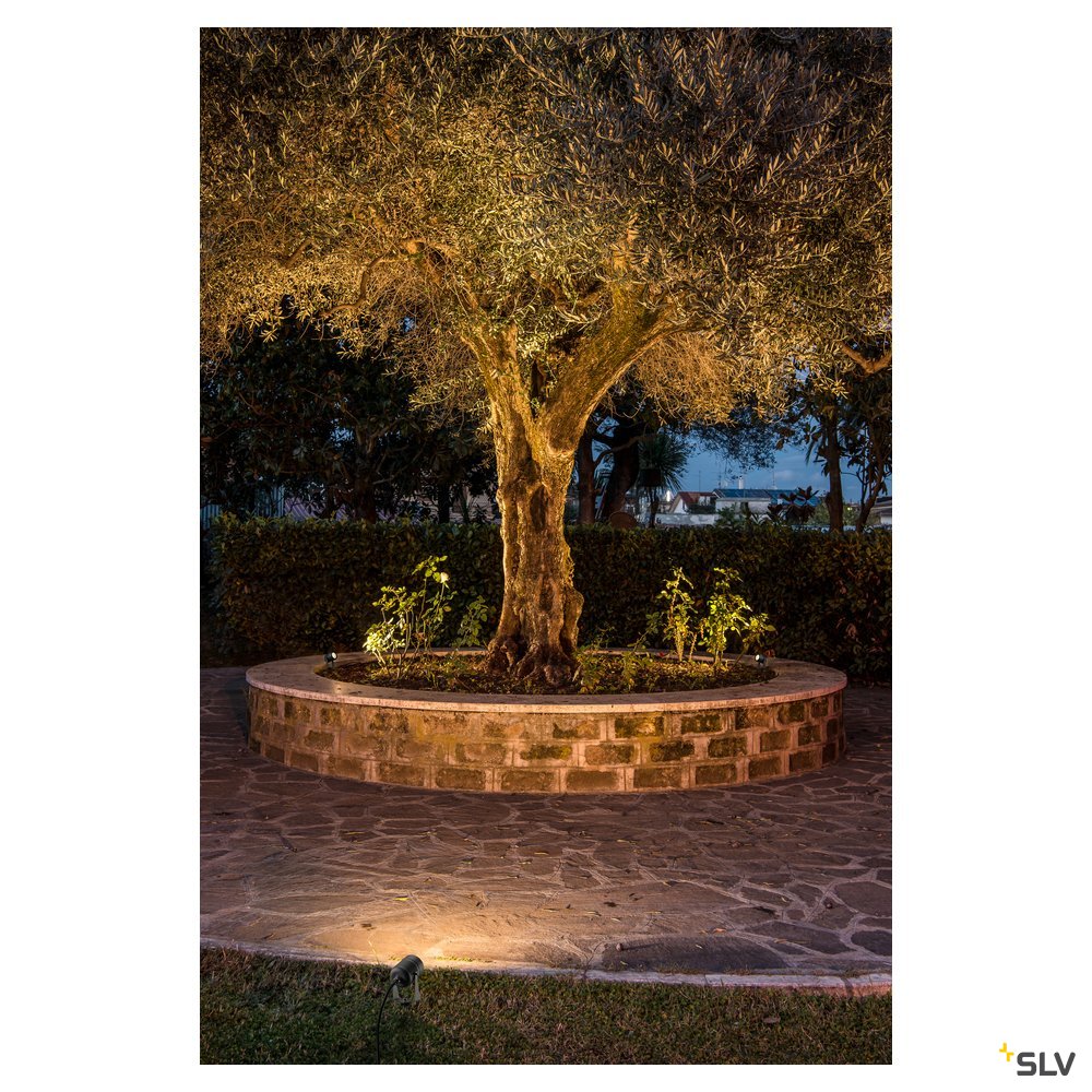 SLV LED SPIKE, LED Outdoor Erdspießleuchte, anthrazit, IP55, 3000K, 40°