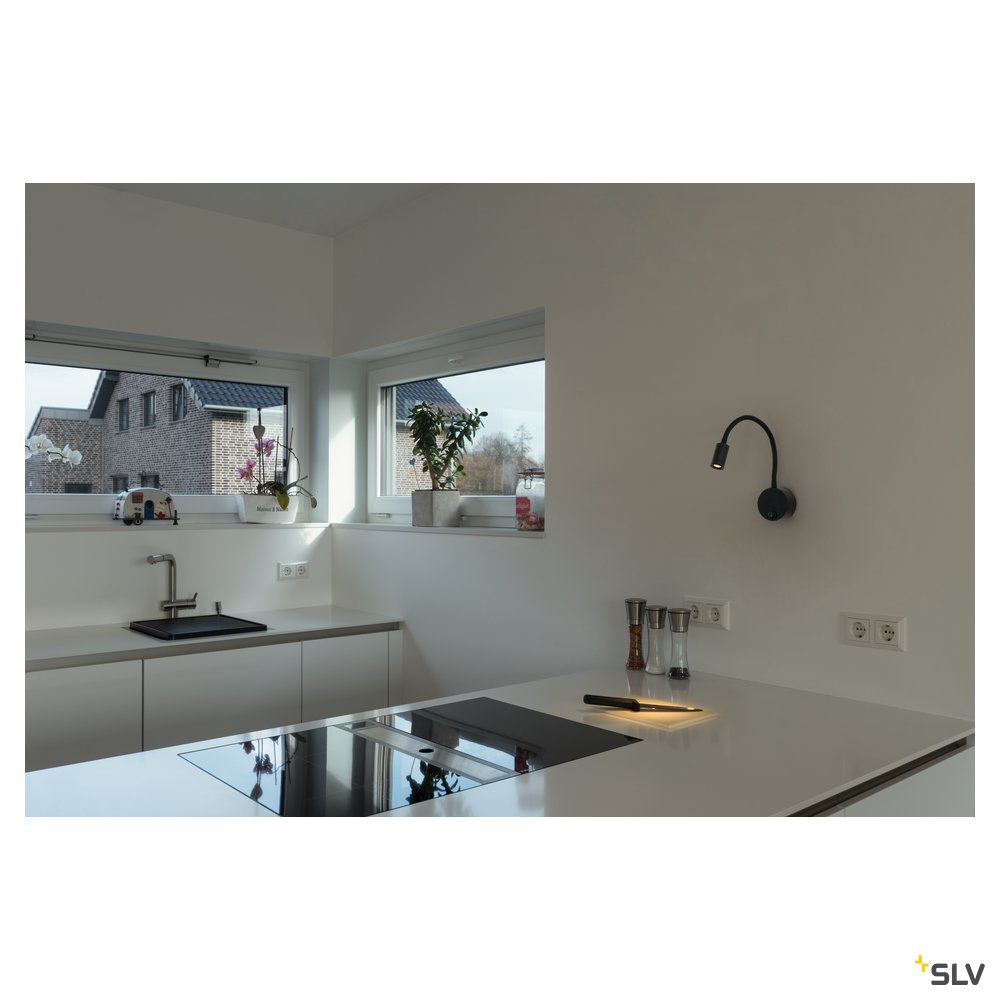 SLV DIO FLEX PLATE LED, LED Indoor Wandaufbauleuchte, schwarz, 2700K