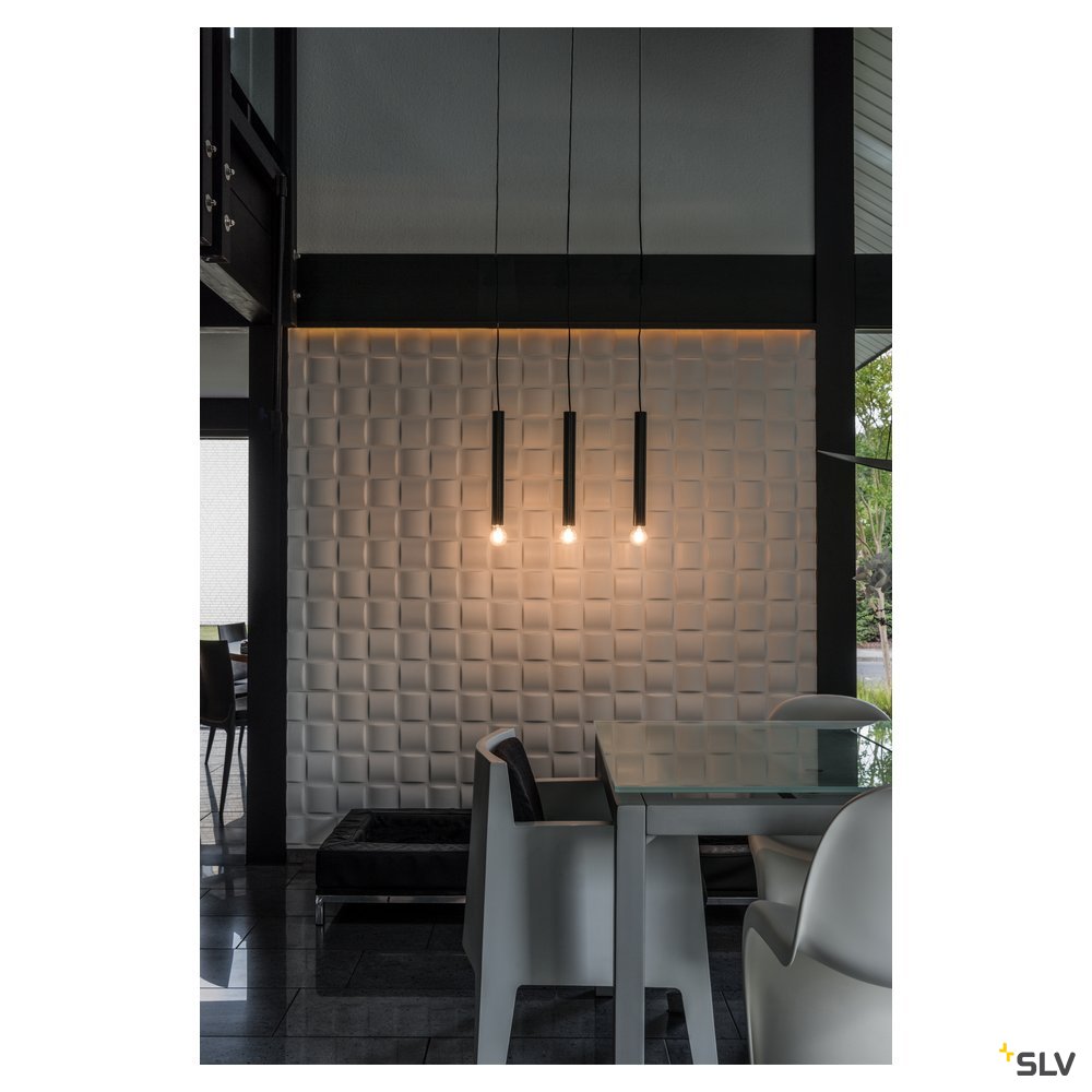 SLV FITU PD E27 Indoor Pendelleuchte schwarz 5m Kabel mit offenem Kabelende