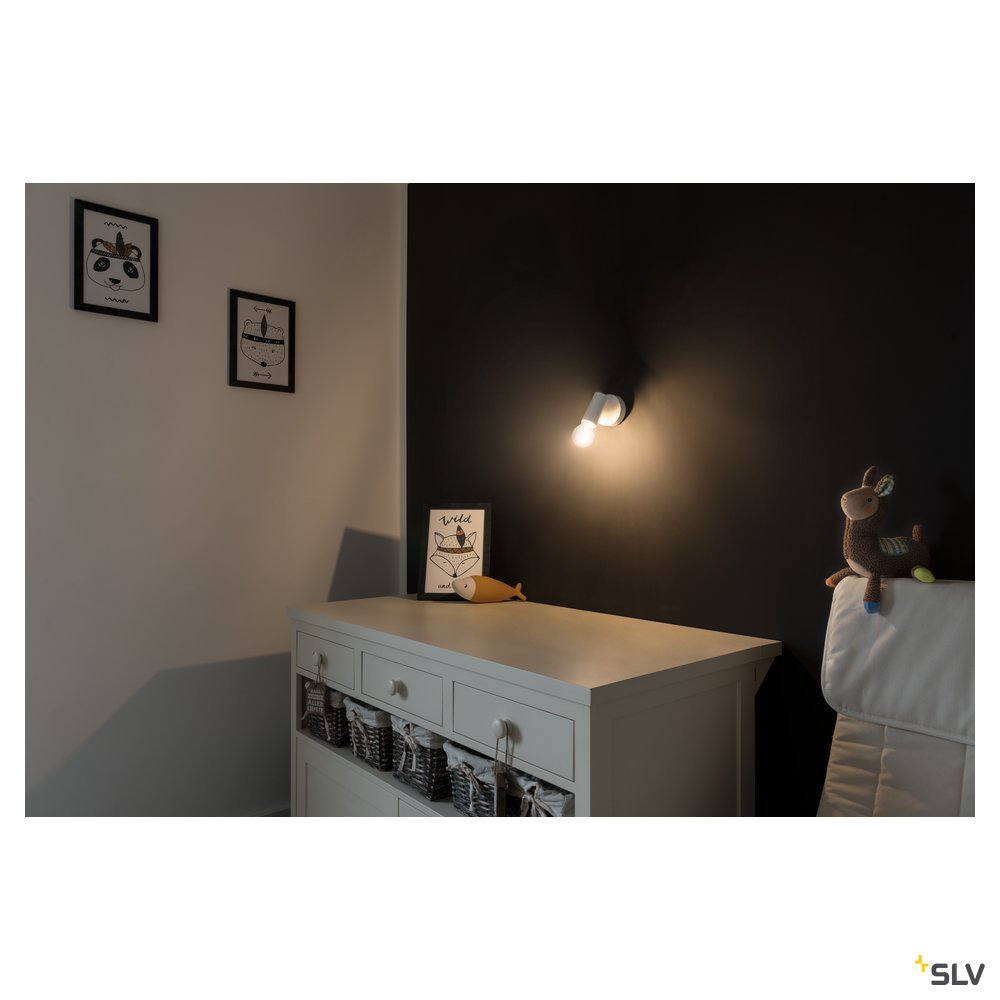 SLV FITU, Indoor Wand- und Deckenaufbauleuchte, E27, weiß
