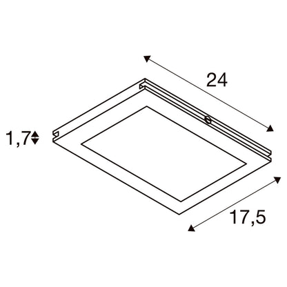 SLV PLYTTA rectangular, Seilleuchte für TENSEO Niedervolt-Seilsystem, 2700K, chrom