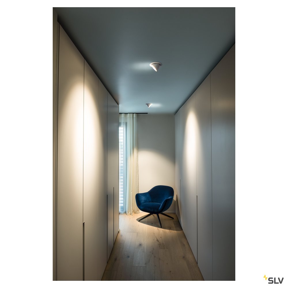 SLV GIMBLE IN 100 Indoor LED Deckeneinbauleuchte weiß 3000K