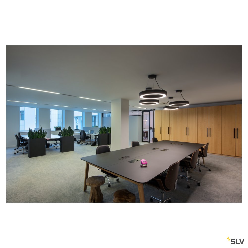 SLV MEDO RING 60 DALI Indoor LED Pendelleuchte schwarz 3000K