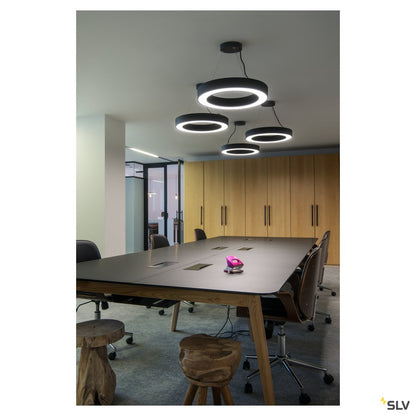 SLV MEDO RING 60 DALI Indoor LED Pendelleuchte schwarz 3000K