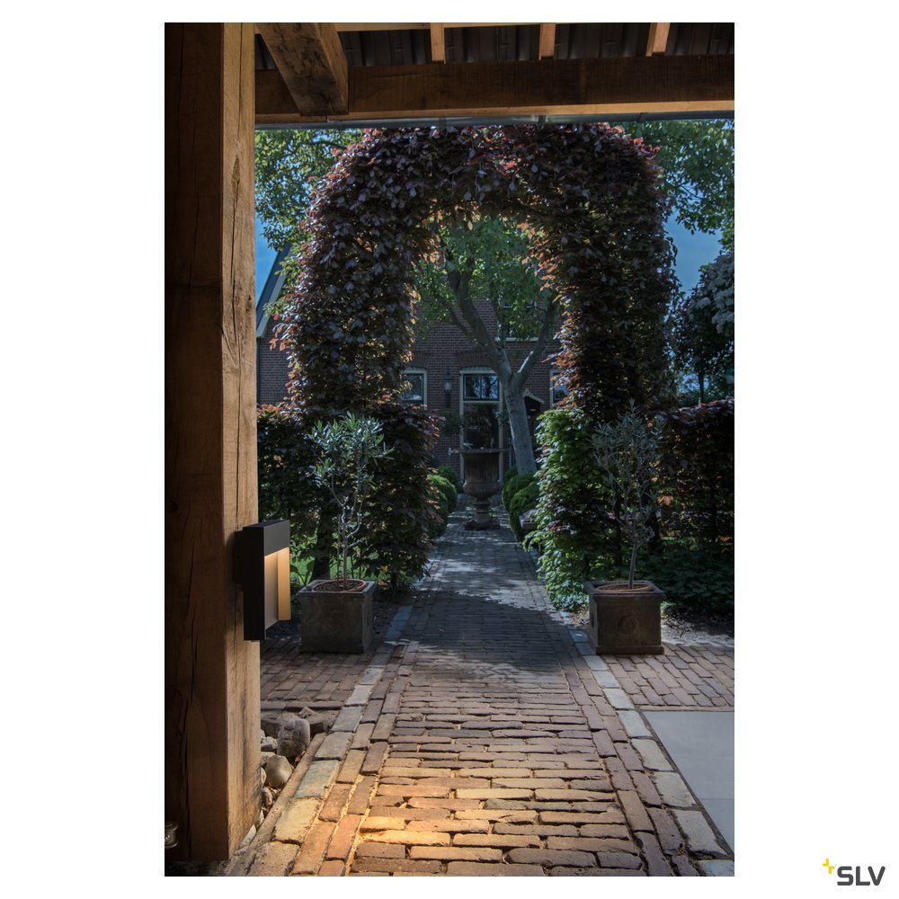 SLV FLATT Outdoor LED Wandaufbauleuchte 3000K IP65 anthrazit