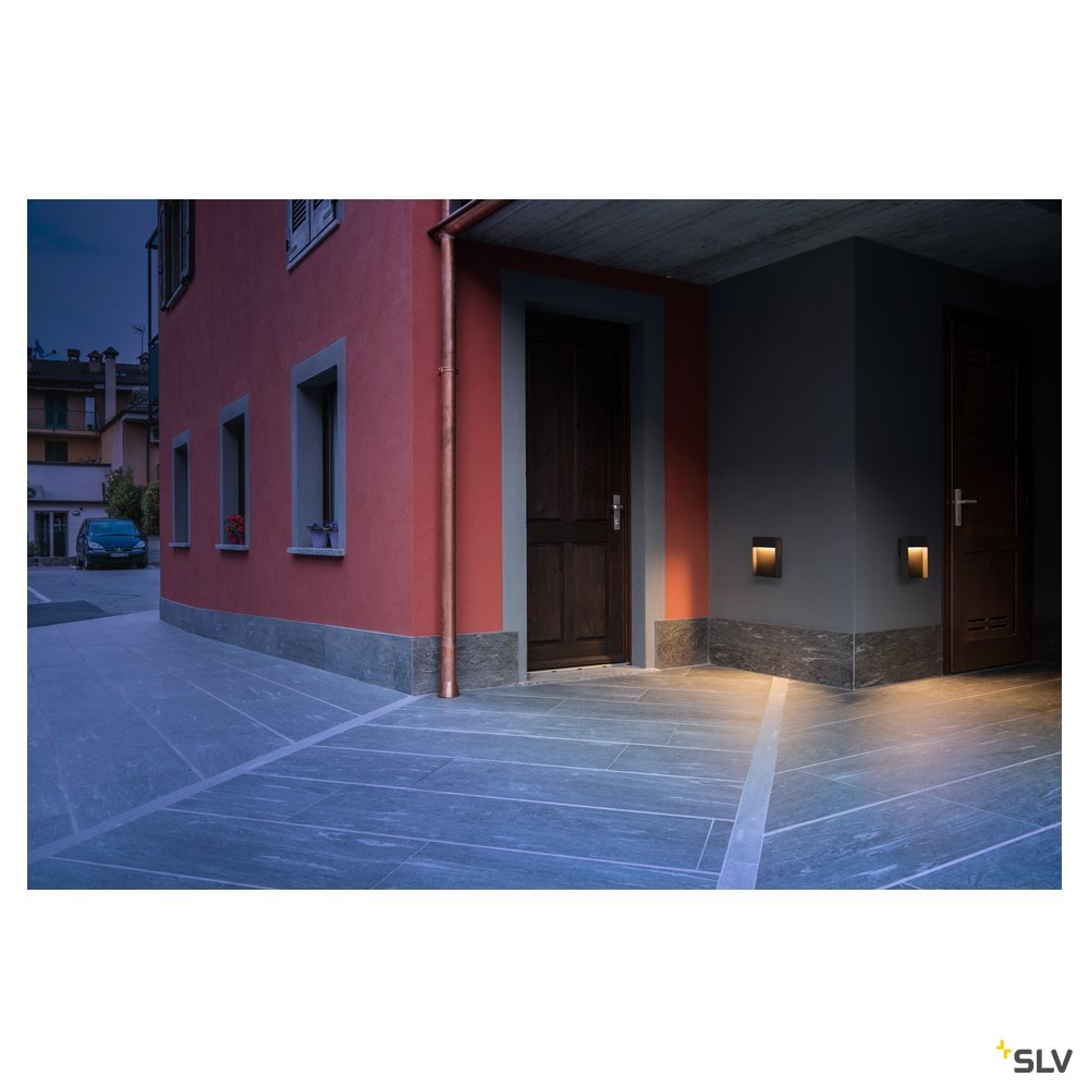 SLV FLATT Outdoor LED Wandaufbauleuchte 3000K IP65 anthrazit