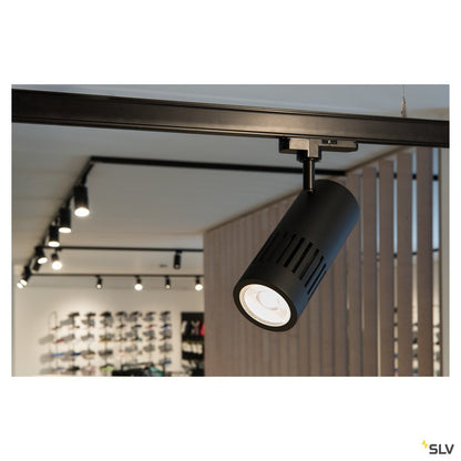 SLV 3~ STRUCTEC DALI 3 Phasen System Leuchte schwarz 3000K 36° inkl. 3 Phasen-Adapter