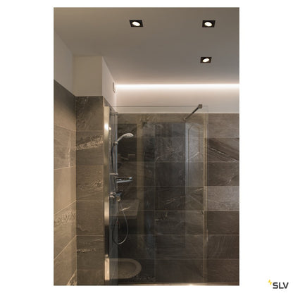 SLV DINGILO Indoor LED Deckeneinbauleuchte schwarz 3000K schwenkbar