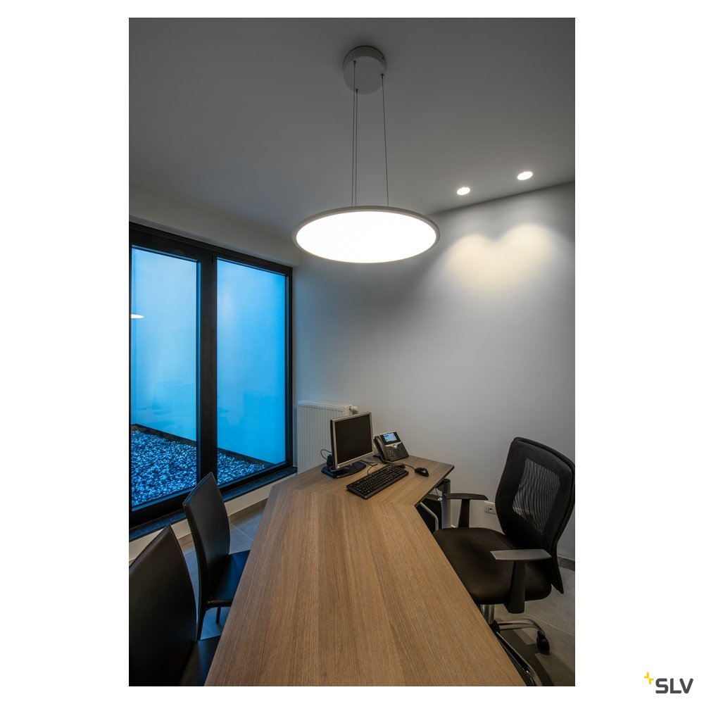 SLV PANEL 60 DALI Indoor LED Pendelleuchten rund grau 4000K