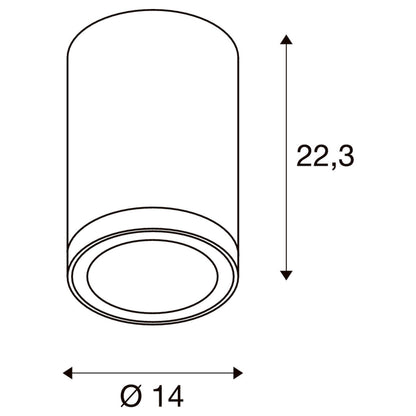 SLV ENOLA ROUND L Outdoor LED Deckenaufbauleuchte anthrazit CCT 3000/4000K