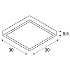 SLV AINOS SQUARE Outdoor LED Wand- und Deckenaufbauleuchte weiß CCT switch 3000/4000K