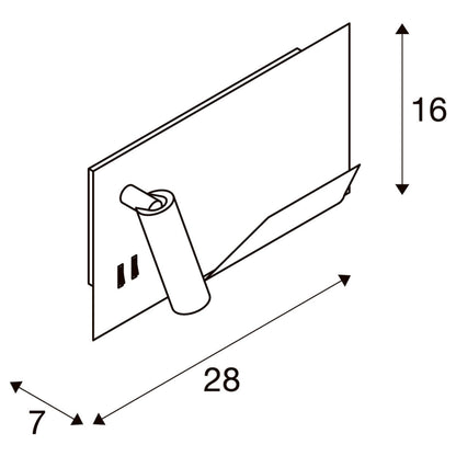 SLV SOMNILA SPOT Indoor LED Wandaufbauleuchte 3000K weiß Version links inkl. USB Anschluss