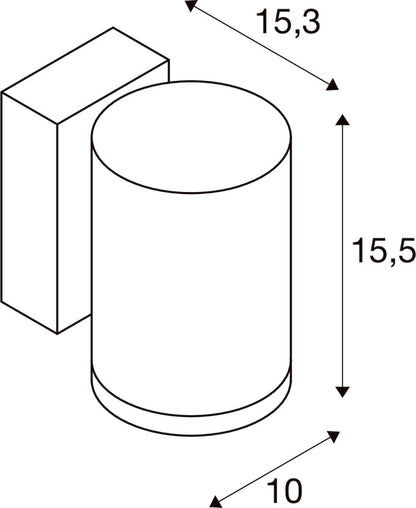 ENOLA OCULUS WL, single Wandaufbauleuchte anthrazit 11 W 1000/1100 lm 3000/4000 K CRI 90 100°