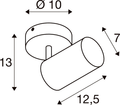ASTO TUBE, Spot, zylindrisch, max. 1x10 W, weiß