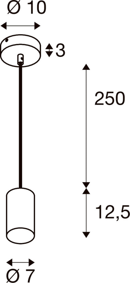 ASTO TUBE, Pendelleuchte, GU10, Pendellänge 250 cm, max. 10 W, schwarz
