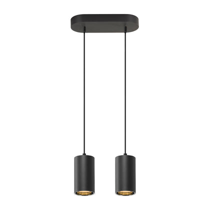 ASTO TUBE, Pendelleuchte, GU10, Pendellänge 250 cm, max. 2x10 W, schwarz