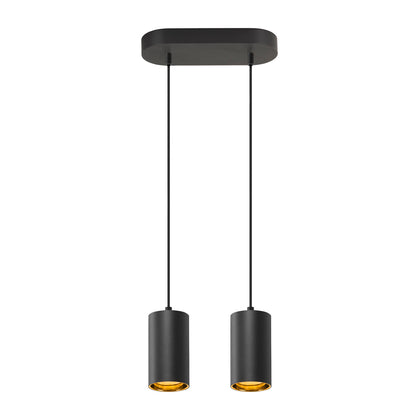 ASTO TUBE, Pendelleuchte, GU10, Pendellänge 250 cm, max. 2x10 W, schwarz