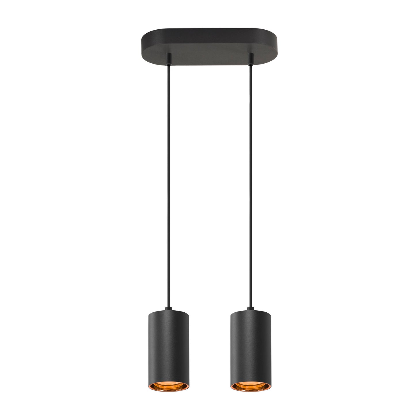 ASTO TUBE, Pendelleuchte, GU10, Pendellänge 250 cm, max. 2x10 W, schwarz