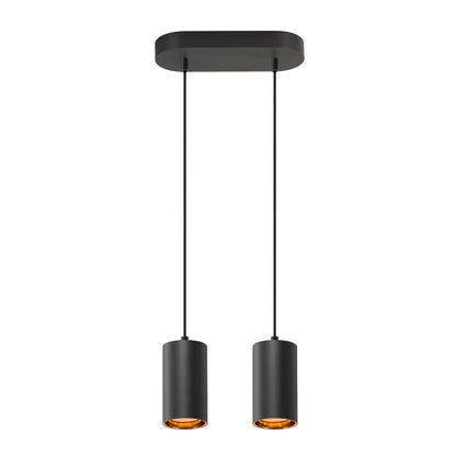 ASTO TUBE, Pendelleuchte, GU10, Pendellänge 250 cm, max. 2x10 W, schwarz