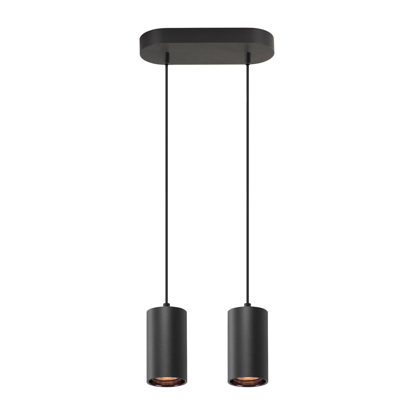 ASTO TUBE, Pendelleuchte, GU10, Pendellänge 250 cm, max. 2x10 W, schwarz