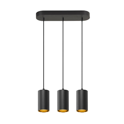 ASTO TUBE, Pendelleuchte, GU10, Pendellänge 250 cm, max. 3x10 W, schwarz