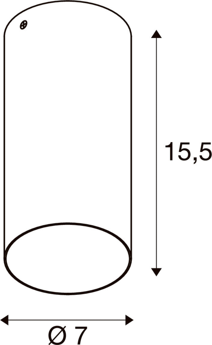 ASTO TUBE, Deckenaufbauleuchte, zylindrisch, max. 1x10 W, weiß
