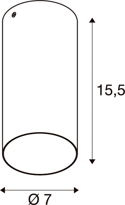 ASTO TUBE, Deckenaufbauleuchte, zylindrisch, max. 1x10 W, weiß