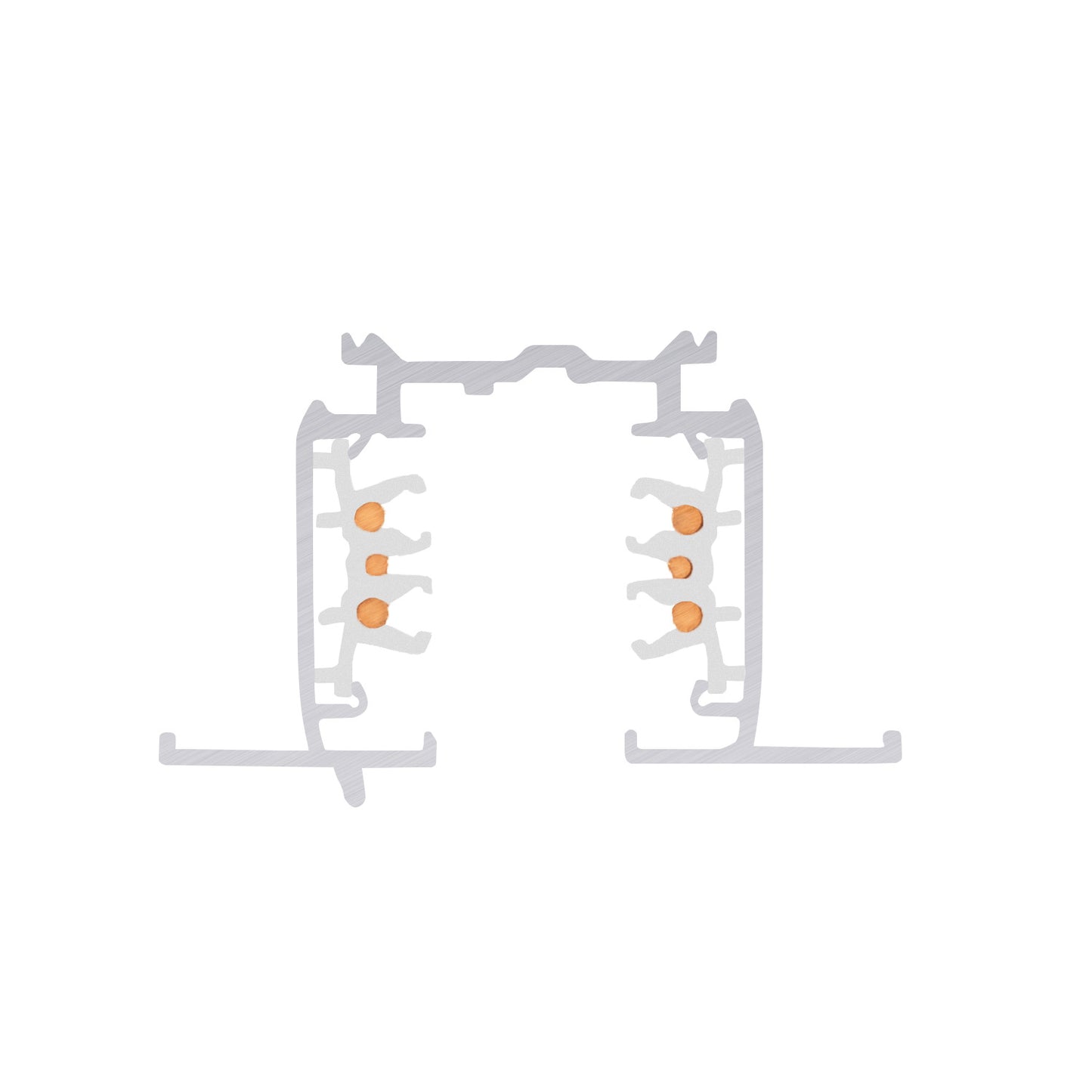 S-TRACK 3-Phasen-Einbauschiene, DALI, PHASE, 2 m, weiß