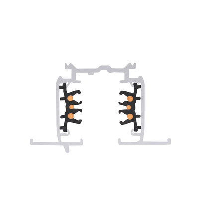 S-TRACK 3-Phasen-Einbauschiene, DALI, PHASE, 3 m, schwarz