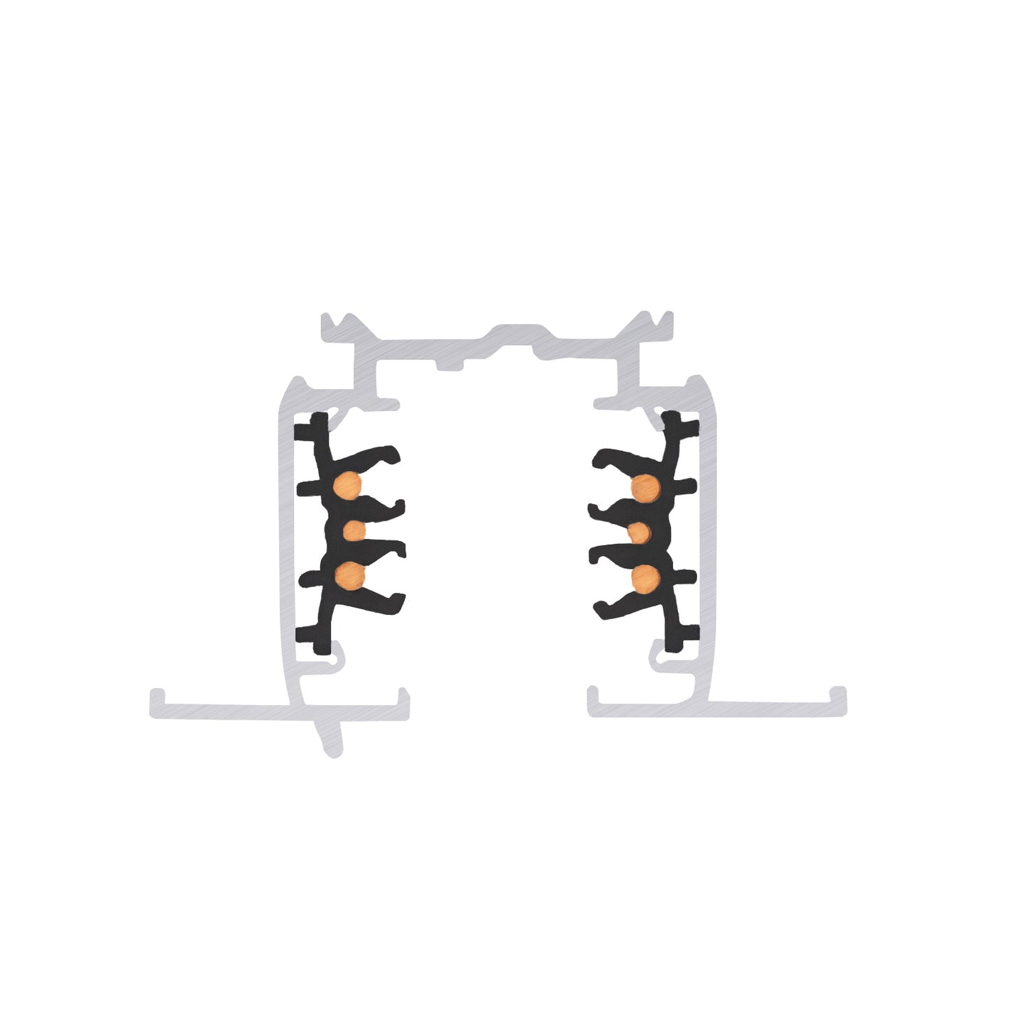 S-TRACK 3-Phasen-Einbauschiene, DALI, PHASE, 4 m, schwarz