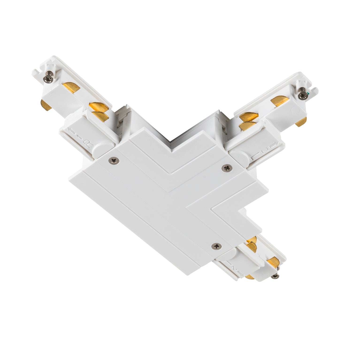 S-TRACK T-Verbinder, 3-Phasen-Einbauschiene, Erde außen links, mit Einspeisemöglichkeit, DALI, PHASE, weiß
