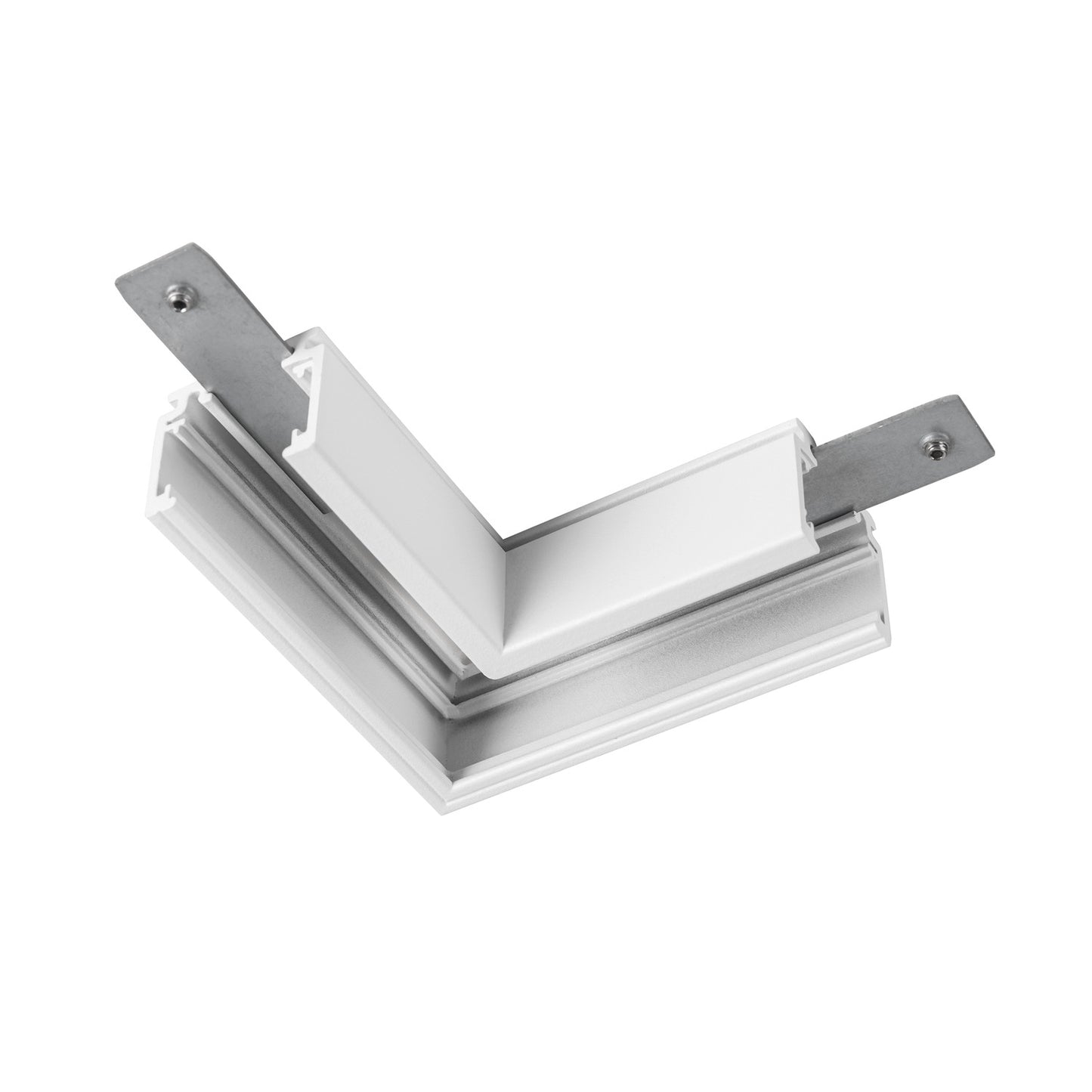L-Verbinder mechanisch, 48V TRAC K, für Aufbauschiene standard, links, weiß