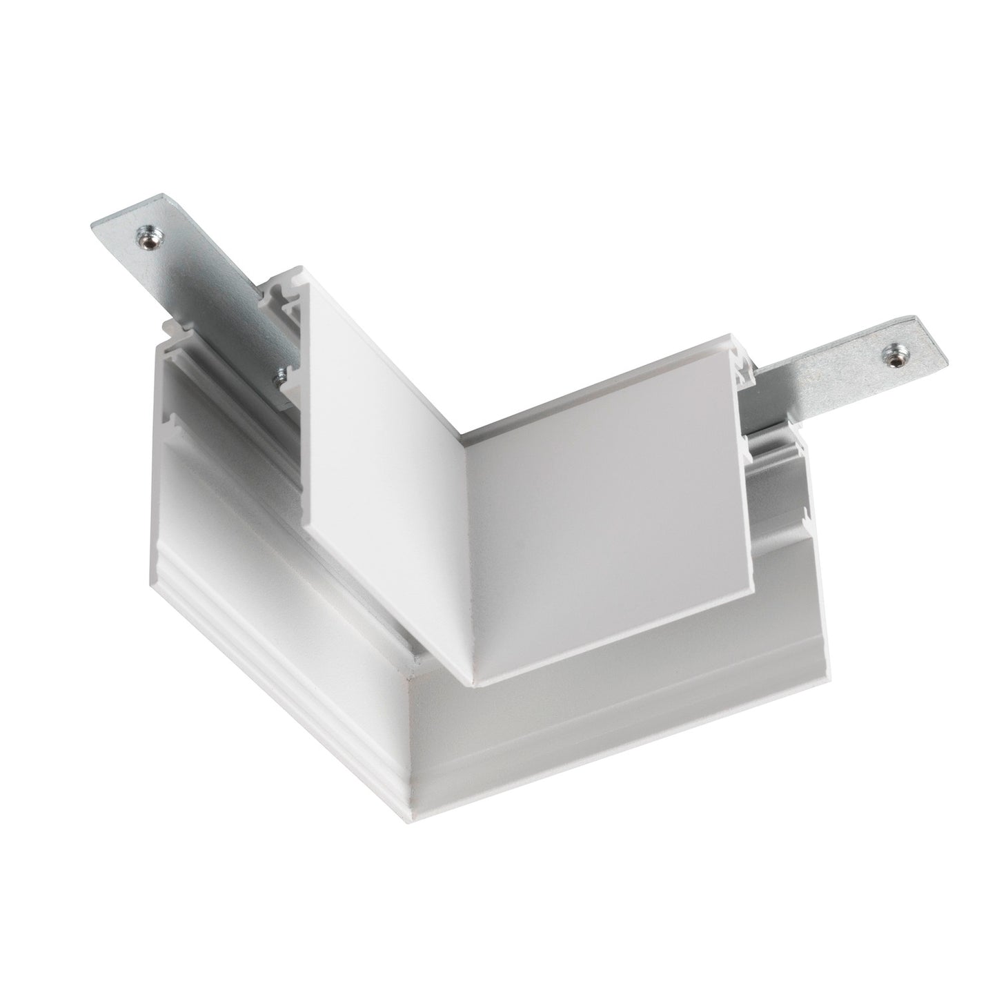 L-Verbinder mechanisch, 48V TRAC K, für Aufbauschiene tief, rechts, weiß