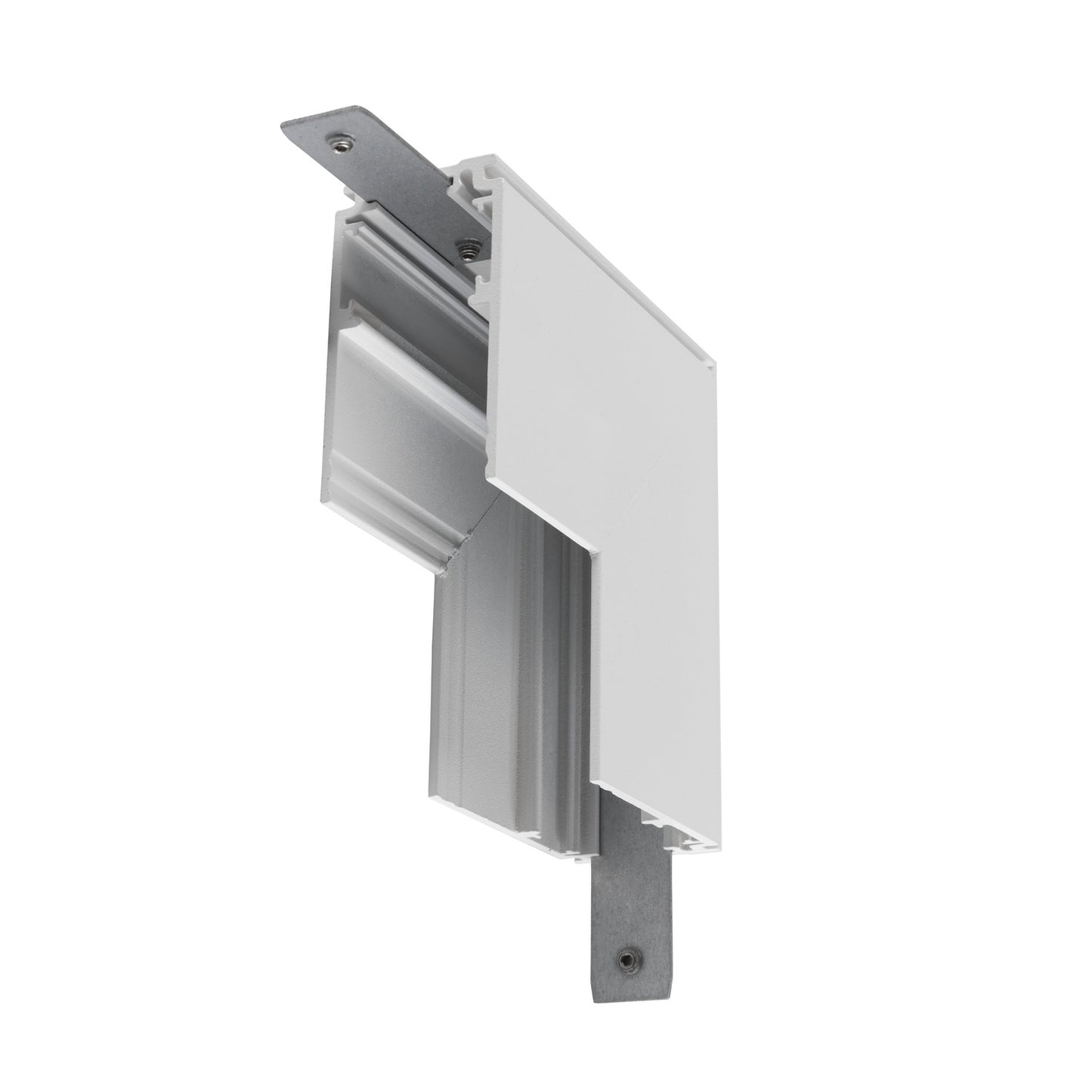 L-Verbinder mechanisch, 48V TRAC K, für Aufbauschiene tief, Stereo, weiß
