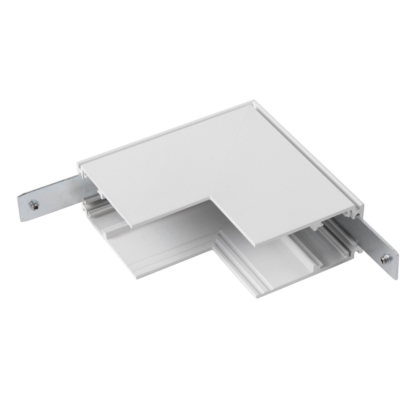 L-Verbinder mechanisch, 48V TRAC K, für Aufbauschiene tief, Stereo, weiß