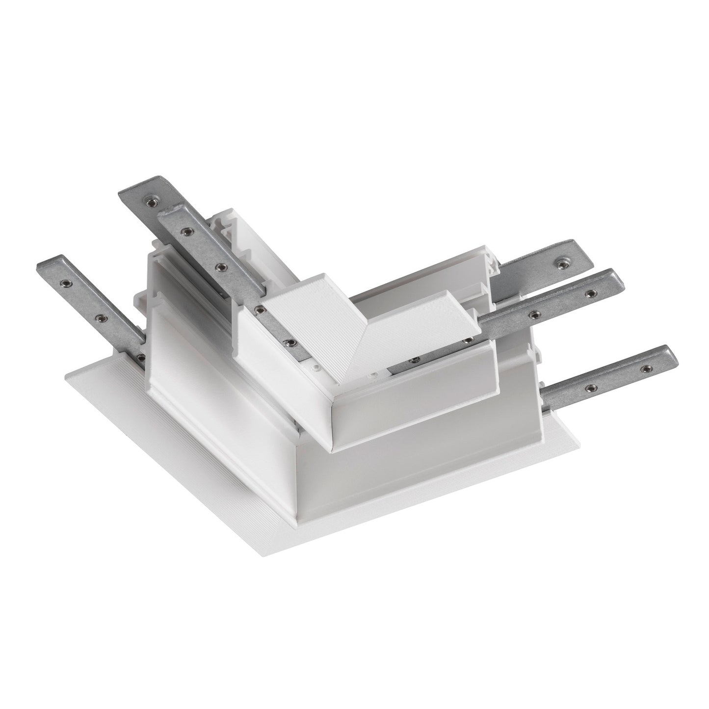 L-Verbinder mechanisch, 48V TRAC K, für Einbauschiene tief, rechts, weiß