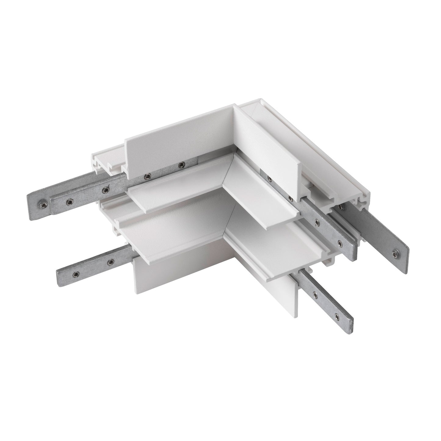 L-Verbinder mechanisch, 48V TRAC K, für Einbauschiene tief, Stereo, weiß