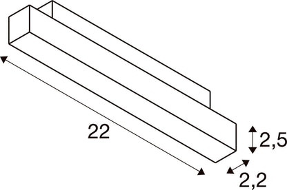 IN-LINE 22 48V TRAC K, opal, DALI, Spot, schwarz / schwarz, 7.3 W, 570 lm, 3000 K, CRI 90, 95°