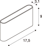 OVAL 18 WL, Wandaufbauleuchte 2700/3000 K, 10 W, schwarz