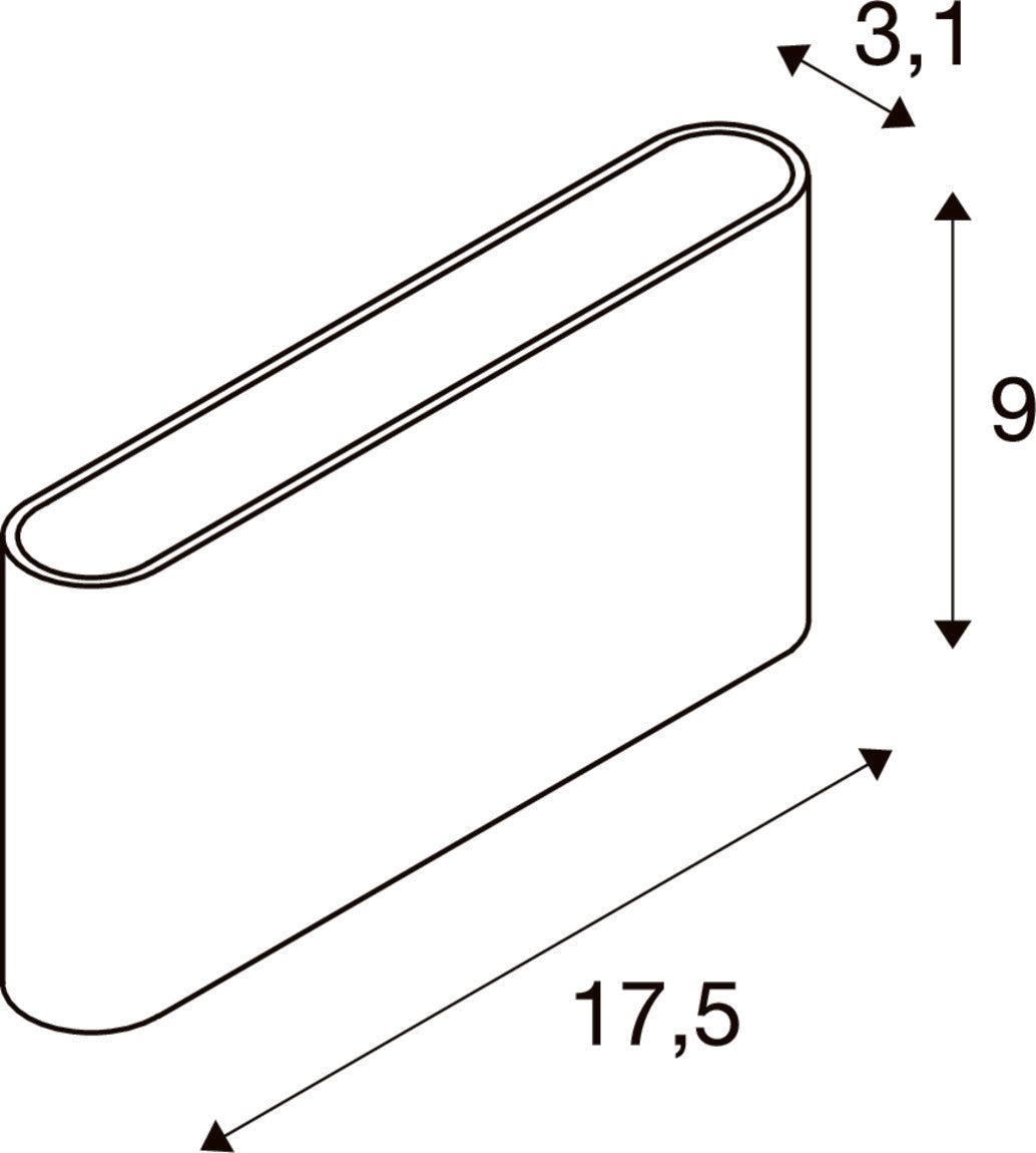 OVAL 18 WL, Wandaufbauleuchte 2700/3000 K, 10 W, schwarz