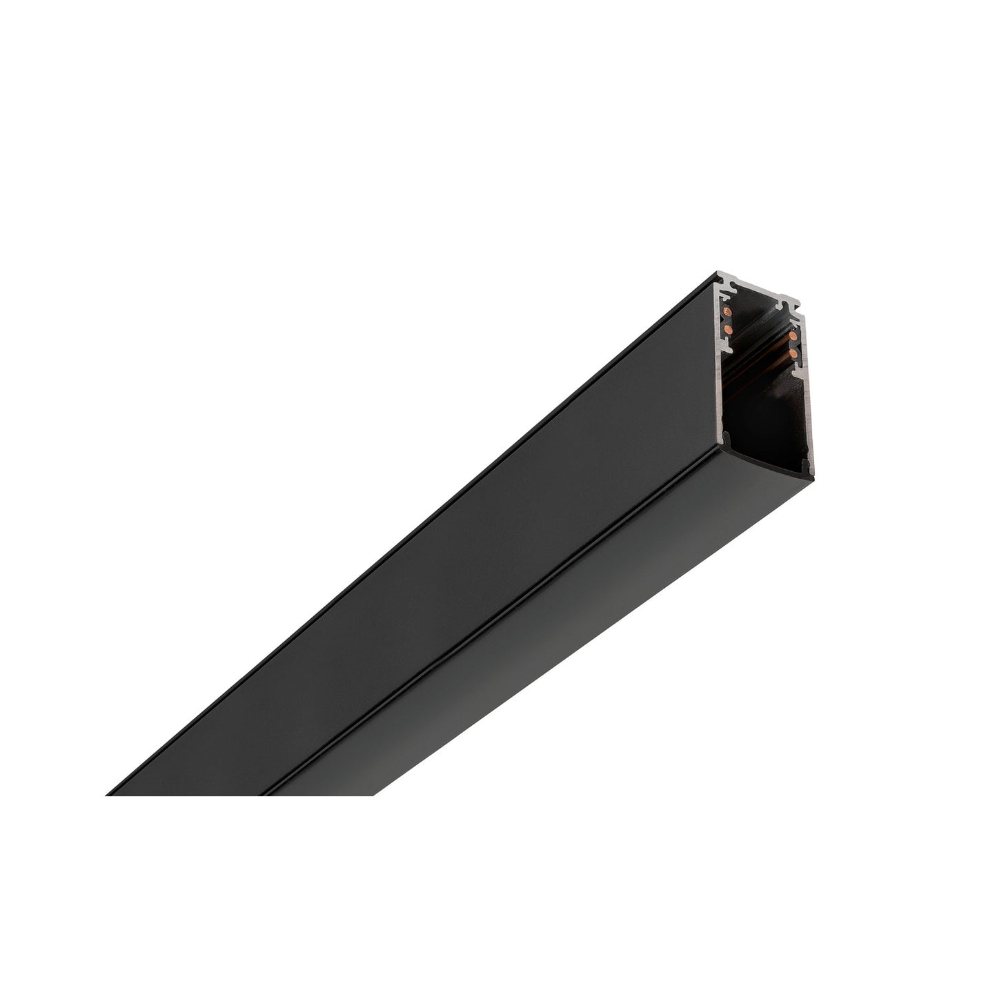 48V TRACK Schienenabdeckung, 26 mm, für Aufbauschiene tief und Einbauschiene, 2 m, schwarz