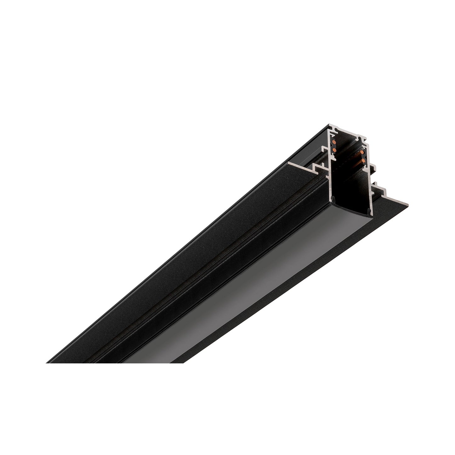 48V TRACK Schienenabdeckung, 26 mm, für Aufbauschiene tief und Einbauschiene, 2 m, schwarz